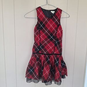 Place Red Plaid Sleeveless Jumper Dress Girls Size 6X/7
